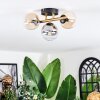 Chehalis ceiling light, globe light gold, black, 3-light sources