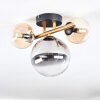 Chehalis ceiling light, globe light gold, black, 3-light sources
