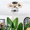 Chehalis ceiling light, globe light gold, black, 3-light sources