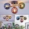 Chehalis ceiling light, globe light gold, black, 3-light sources