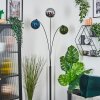 Gastor globe light, floor lamp blue, chrome, green, Smoke-coloured, 3-light sources