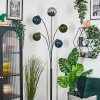 Gastor globe light, floor lamp blue, chrome, green, Smoke-coloured, 5-light sources