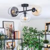 Koyoto ceiling light, globe light Amber, clear, Smoke-coloured, 3-light sources