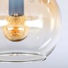 Koyoto ceiling light, globe light Amber, clear, 3-light sources