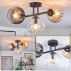 Koyoto ceiling light, globe light Amber, clear, Smoke-coloured, 3-light sources
