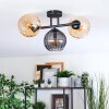 Koyoto ceiling light, globe light Amber, Smoke-coloured, 3-light sources