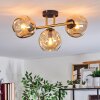 Ripoll ceiling light, globe light gold, black, 3-light sources
