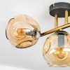 Ripoll ceiling light, globe light gold, black, 3-light sources