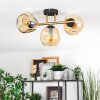 Ripoll ceiling light, globe light gold, black, 3-light sources