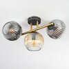 Ripoll ceiling light, globe light gold, black, 3-light sources