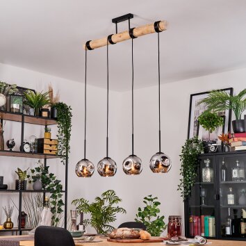 Ripoll hanging light, globe light, pendant light Ecru, black, 4-light sources