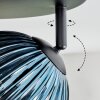 Koyoto ceiling light, globe light blue, gold, green, coppery, 4-light sources