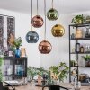 Koyoto hanging light, globe light, pendant light gold, black, 5-light sources