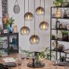 Koyoto hanging light, globe light, pendant light gold, black, 5-light sources