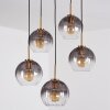 Koyoto hanging light, globe light, pendant light gold, black, 5-light sources