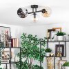 Koyoto ceiling light, globe light Amber, chrome, clear, Smoke-coloured, 3-light sources