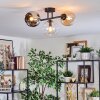 Koyoto ceiling light, globe light Amber, chrome, clear, Smoke-coloured, 3-light sources