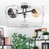 Koyoto ceiling light, globe light Amber, chrome, clear, Smoke-coloured, 3-light sources