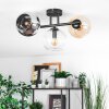 Koyoto ceiling light, globe light Amber, chrome, clear, Smoke-coloured, 3-light sources