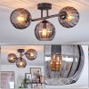 Koyoto ceiling light, globe light Smoke-coloured, 3-light sources