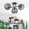 Koyoto ceiling light, globe light Smoke-coloured, 3-light sources