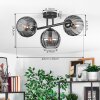 Koyoto ceiling light, globe light Smoke-coloured, 3-light sources