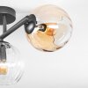 Koyoto ceiling light, globe light Amber, clear, Smoke-coloured, 3-light sources