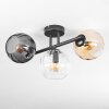 Koyoto ceiling light, globe light Amber, clear, Smoke-coloured, 3-light sources