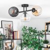 Koyoto ceiling light, globe light Amber, clear, Smoke-coloured, 3-light sources