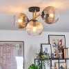Koyoto ceiling light, globe light gold, black, 3-light sources