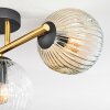 Ripoll ceiling light, globe light gold, black, 3-light sources