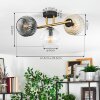 Ripoll ceiling light, globe light gold, black, 3-light sources