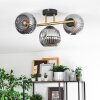 Ripoll ceiling light, globe light gold, black, 3-light sources