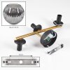 Ripoll ceiling light, globe light gold, black, 3-light sources