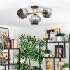 Ripoll ceiling light, globe light gold, black, 3-light sources