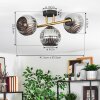 Ripoll ceiling light, globe light gold, black, 3-light sources