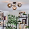 Ripoll ceiling light, globe light gold, black, 3-light sources
