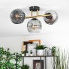 Ripoll ceiling light, globe light gold, black, 3-light sources