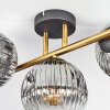 Ripoll ceiling light, globe light gold, black, 3-light sources