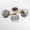 Ripoll ceiling light, globe light gold, black, 3-light sources