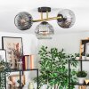 Ripoll ceiling light, globe light gold, black, 3-light sources