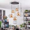 Koyoto hanging light, globe light, pendant light gold, black, 5-light sources