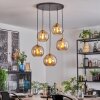 Koyoto hanging light, globe light, pendant light gold, black, 5-light sources
