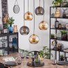 Koyoto hanging light, globe light, pendant light gold, black, 5-light sources
