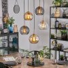 Koyoto hanging light, globe light, pendant light gold, black, 5-light sources