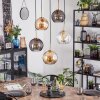 Koyoto hanging light, globe light, pendant light gold, black, 5-light sources