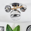 Chehalis ceiling light, globe light gold, black, 3-light sources