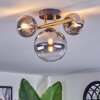 Chehalis ceiling light, globe light gold, black, 3-light sources