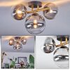 Chehalis ceiling light, globe light gold, black, 3-light sources