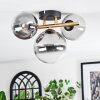 Chehalis ceiling light, globe light gold, black, 3-light sources